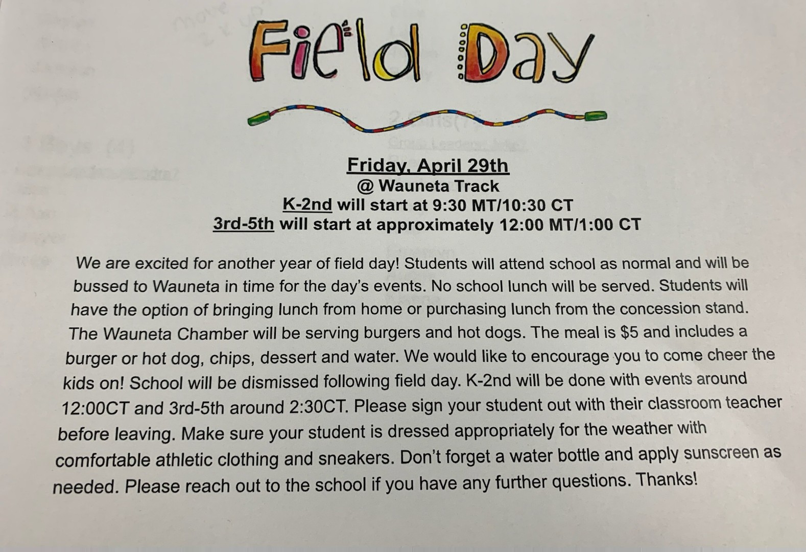 Schools Elementary Field Day 4/29/22